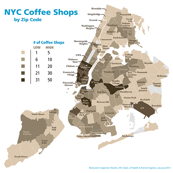 New york city coffee shops by zip code