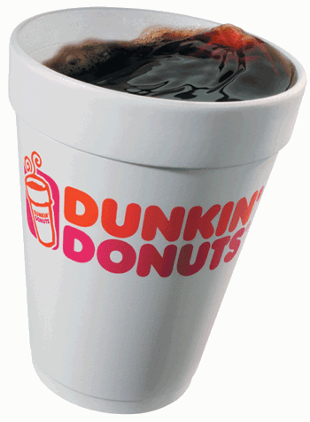 dunkin donuts foam coffee cup