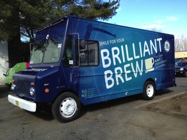 GE Brilliant Brew truck serving facial lattes at SXSW