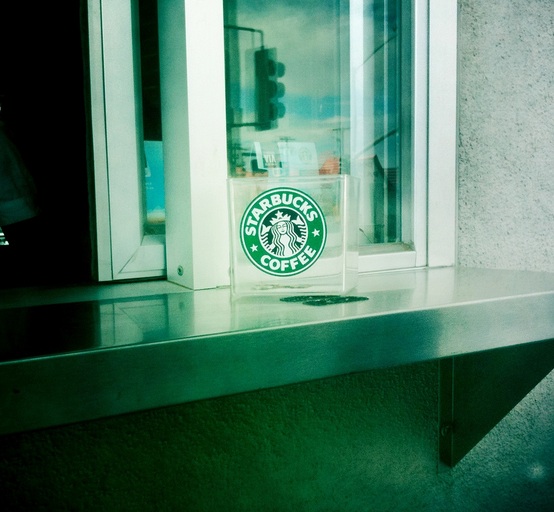 a tip jar at Starbucks
