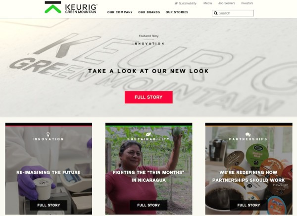 Keurig Green Mountain new website