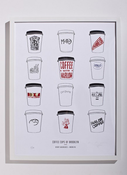 The Brooklyn coffee cup print. 