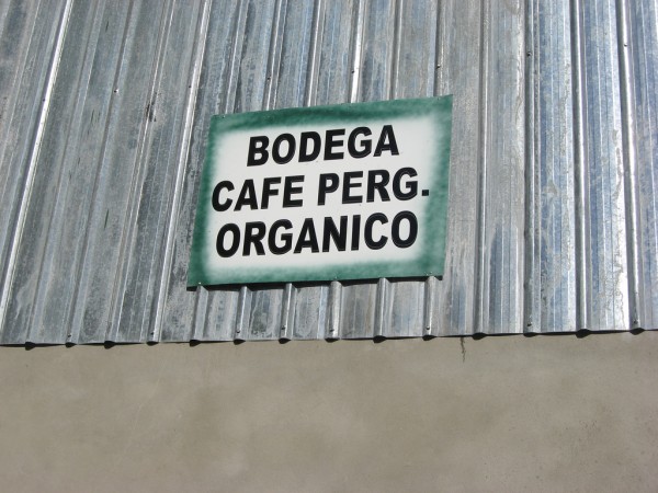 A Peruvian organic coffee sign. Creative Commons photo by Shared Interest. 