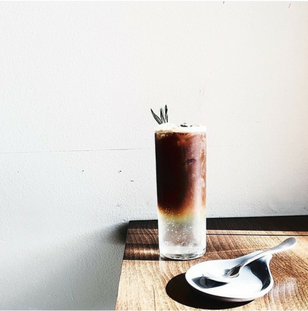 The espresso tonic with rosemary. Photo by Neptune Coffee. 