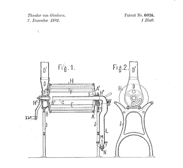 1892 patent held by Emmericher Maschinenfabrik and Theodor von Gimborn