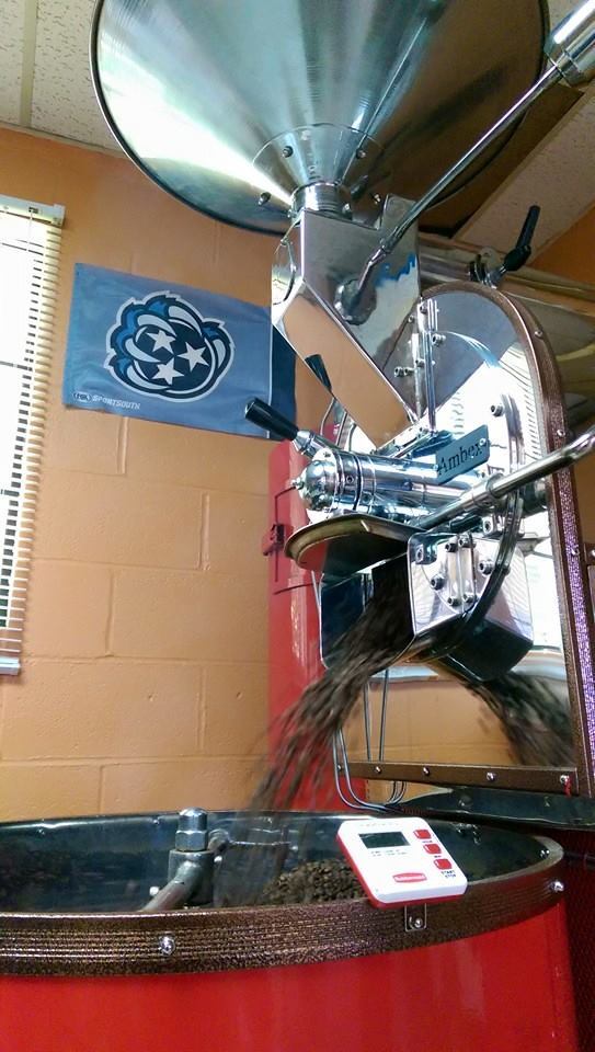 Roasting coffee AND representing the Grizz at Reverb Coffee in Memphis