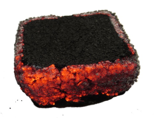 A single burning coffee coal. 