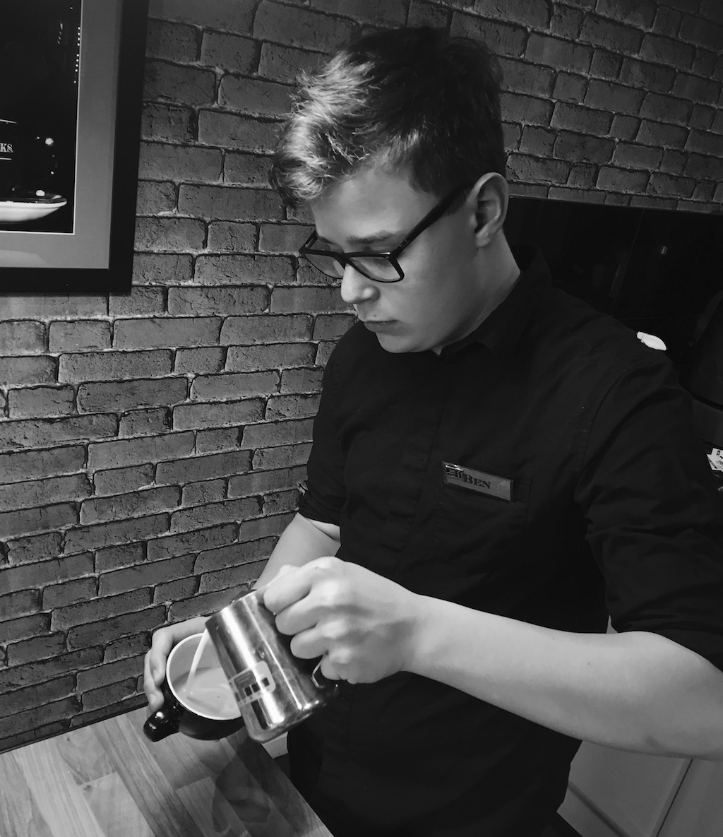 Ben Garnett, the world's youngest certified barista. 