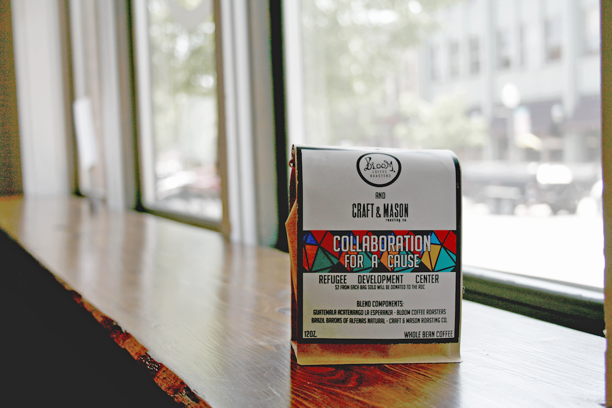 The Collaboration for a Cause blend by Bloom Coffee Roasters and Craft and Mason. 