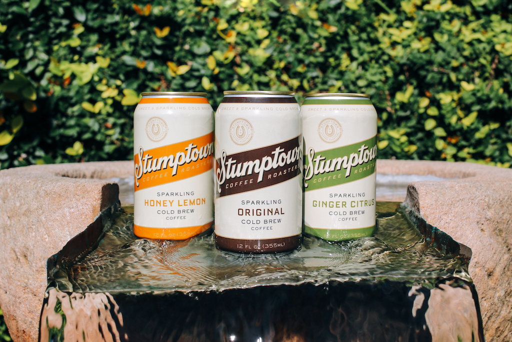 Stumptown's recently released sparkling coffee line. Stumptown Coffee Roasters photo. 
