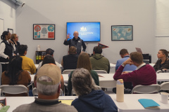 Karl Schmidt of Diedrich Roasters leading a session. 