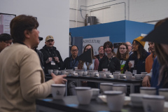 Renee Espinoza of Firedancer Coffee Consultants leading a cupping. 