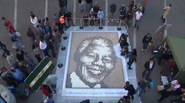 Nelson Mandela coffee cup mosaic