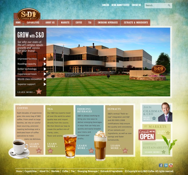 S&D coffee and tea new website in North Carolina