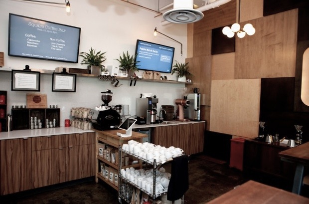 The coffee bar at Jack Dorsey's Square office