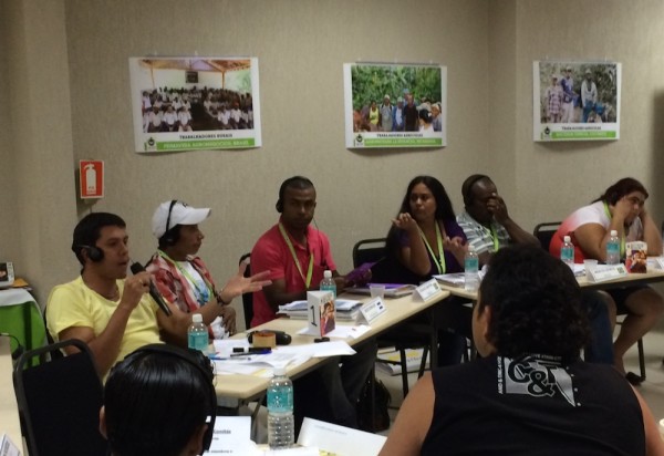 Farmworkers from multiple countries gather to share common issues. 