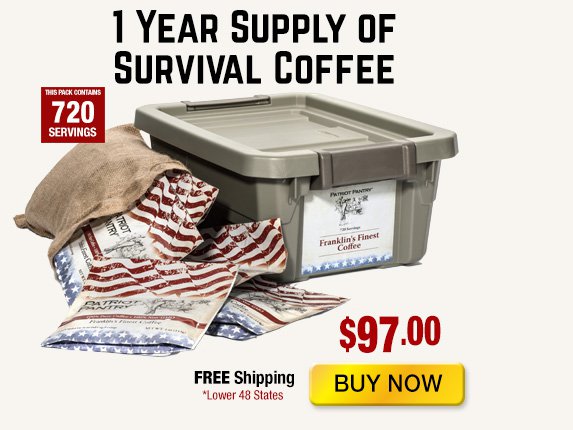 Franklin's Finest Survival Coffee 720 Servings by Patriot Pantry