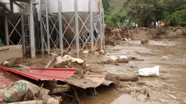 Damage from last week's mudslide in Salgar, Antioquia, Colombia. 
