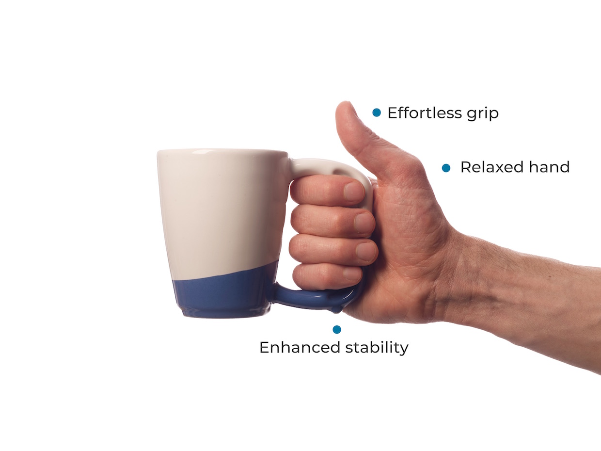 T Handle Coffee Mugs :: easy to hold arthritis drinking cup