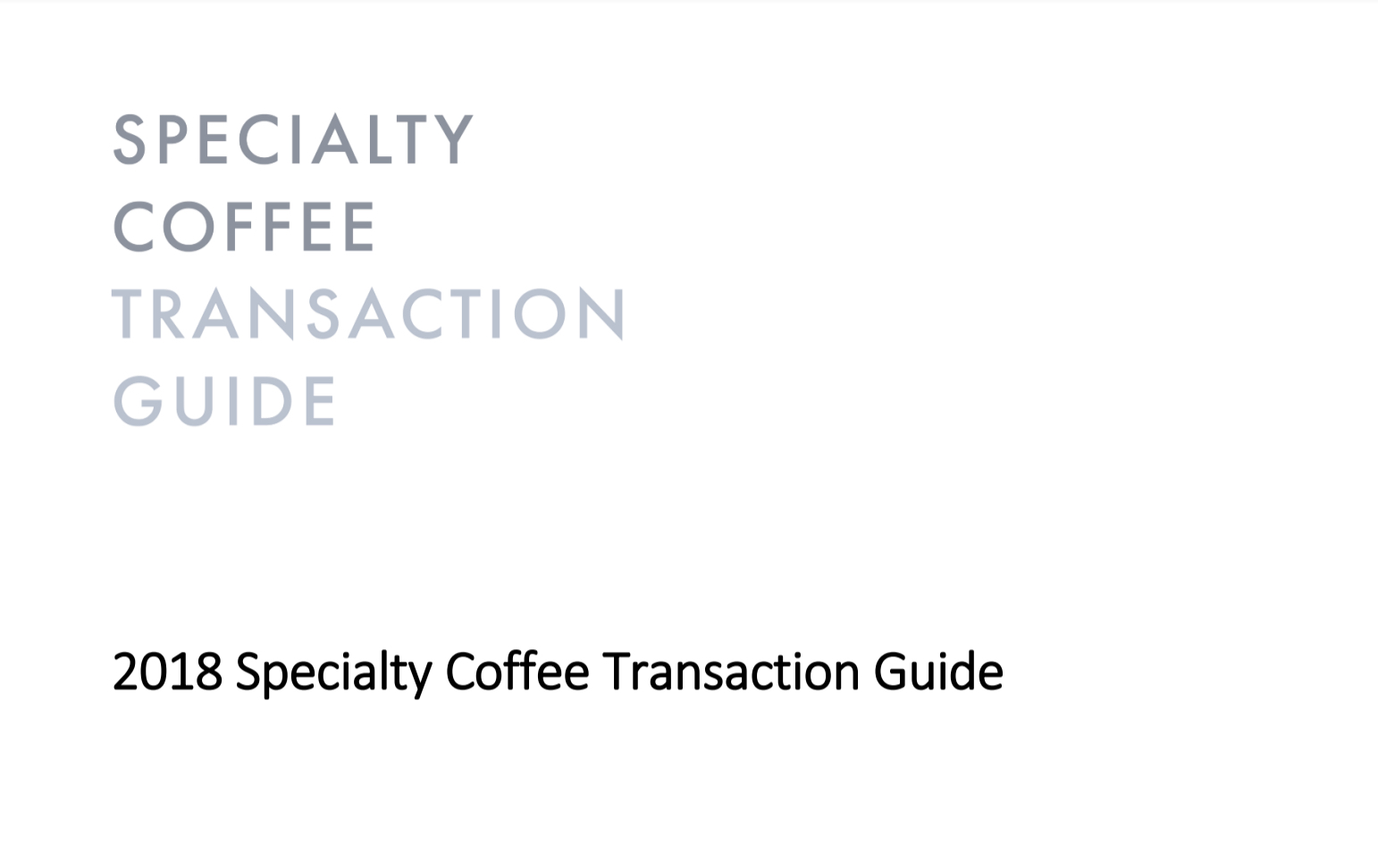 specialty coffee transaction guide