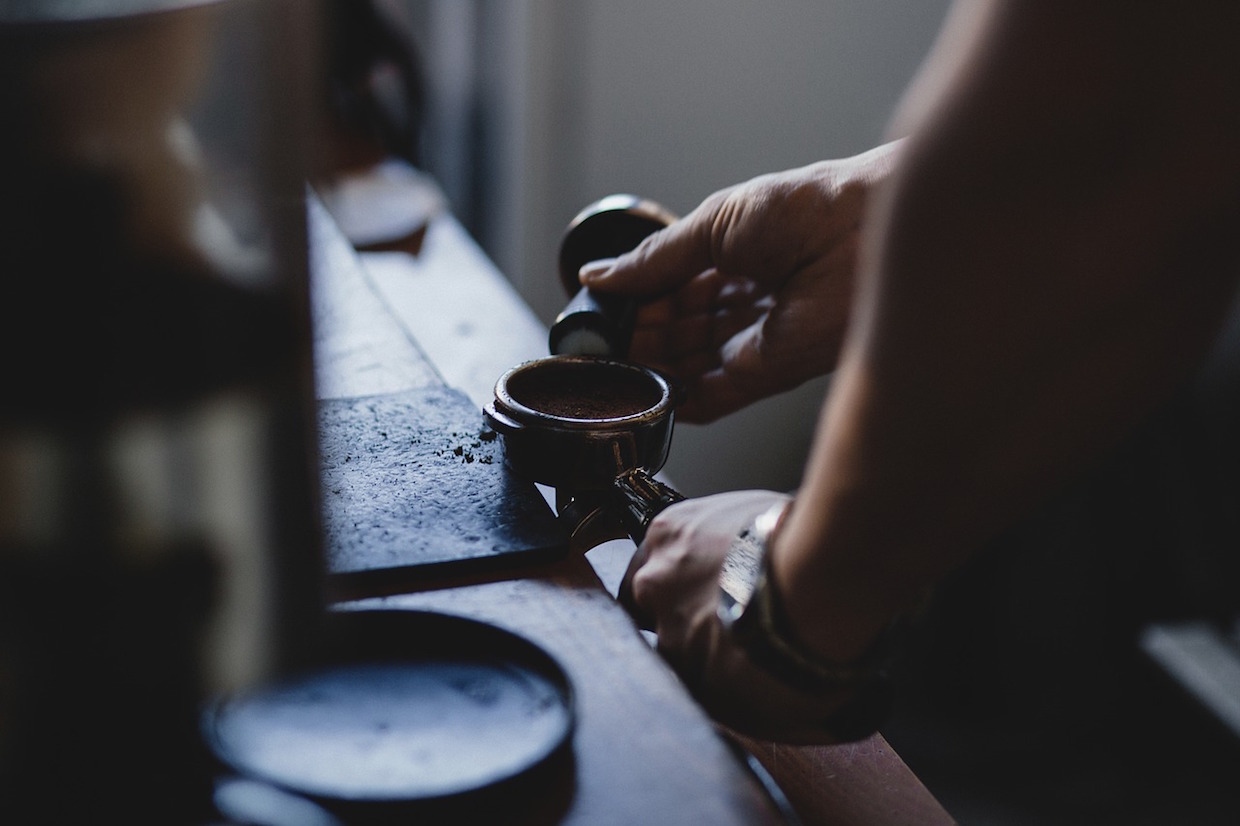 Coffee machine, Espresso maker for Barista modern lifestyle in Cafe Stock  Photo - Alamy