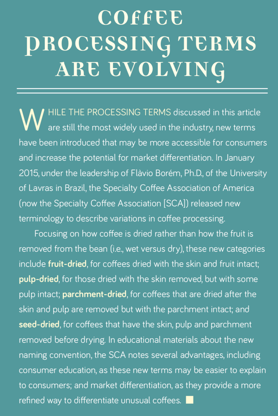 Coffee Processing Terms
