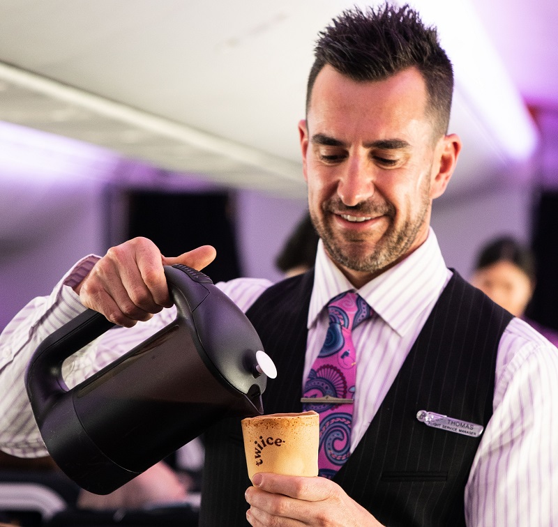 twiice edible cup Air New Zealand