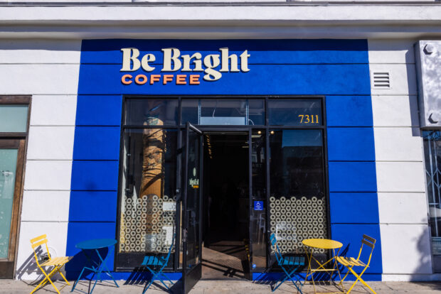 Be Bright Coffee LA blue