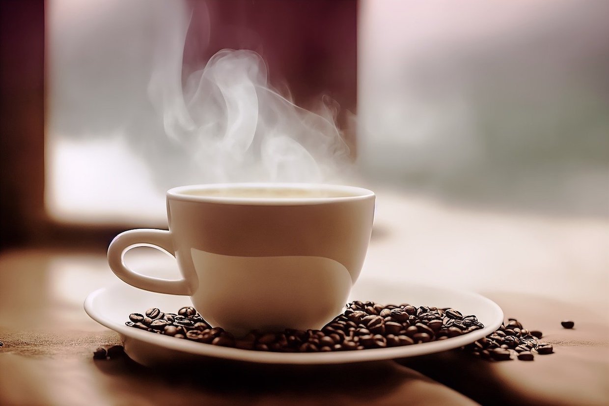 coffee cup steaming