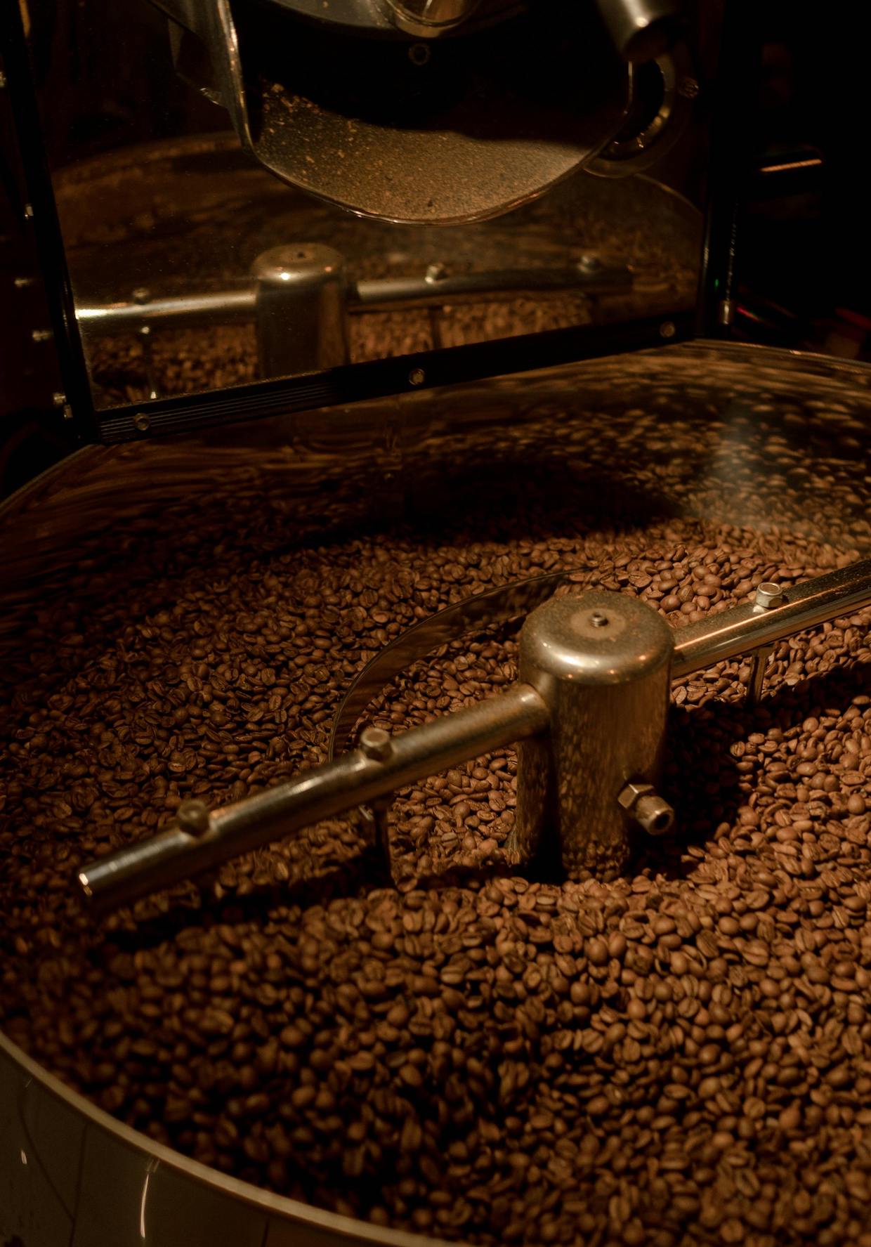 roasting coffee