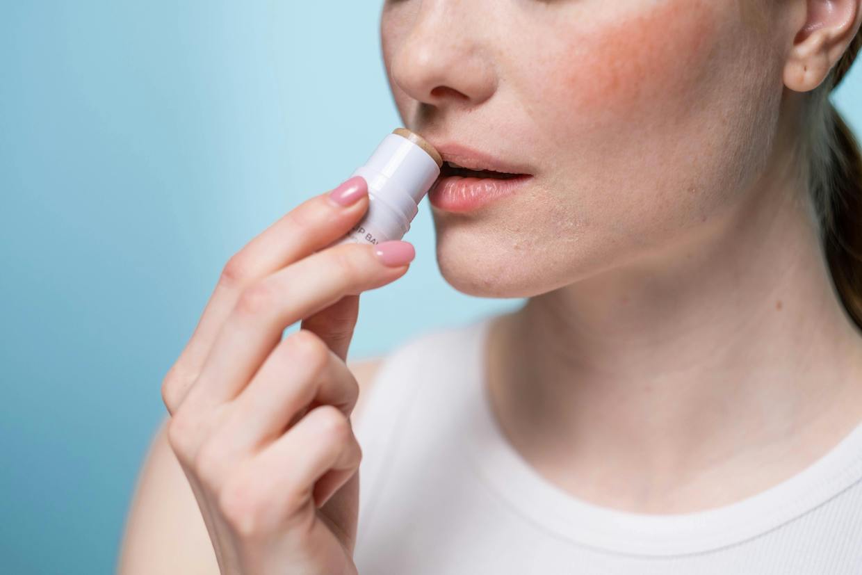 lip balm stock photo