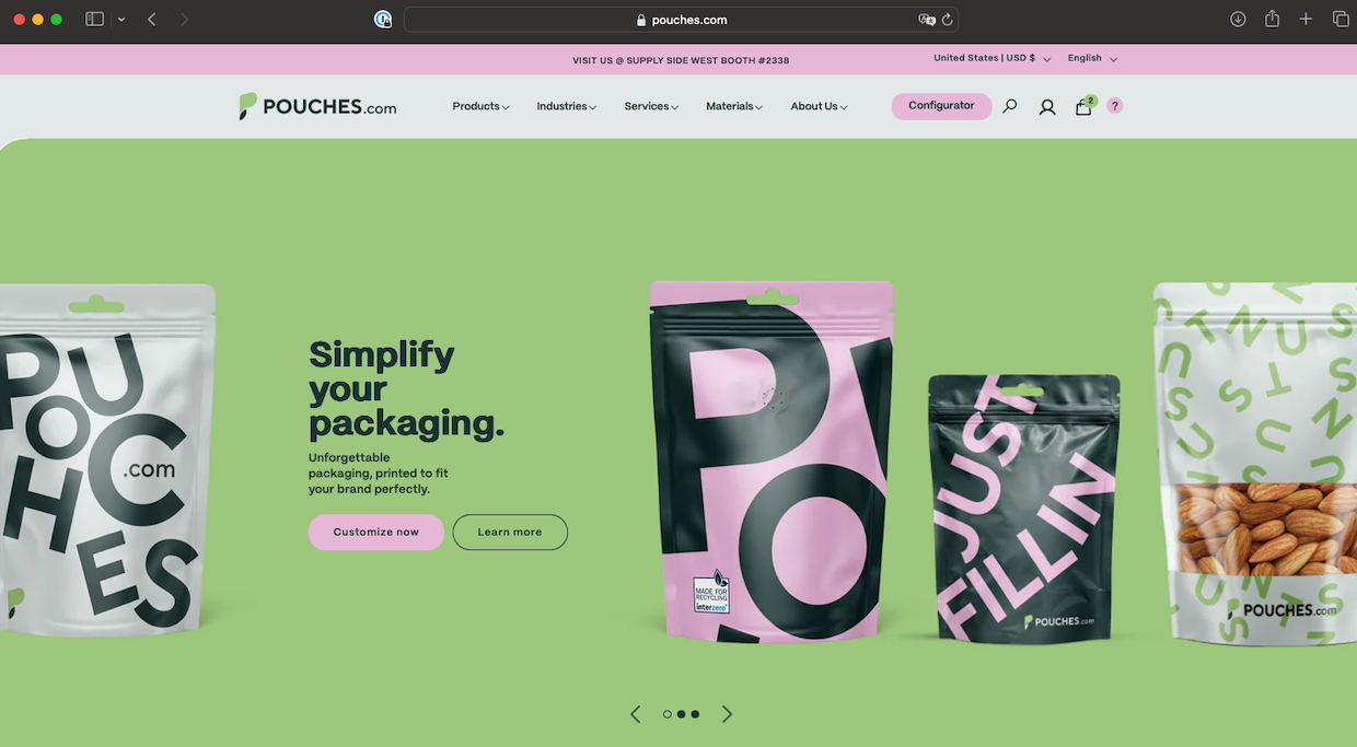 Pouches homepage