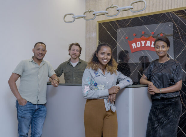 Haile Andualem, Chris Kornman, Beti Asefa, and Segenet Gashaw welcome you to Royal Coffee Addis Ababa