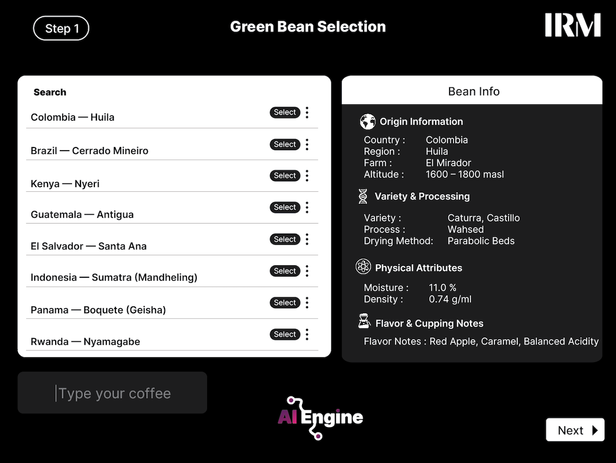 AI Mode_Step 1_Green Bean Selection