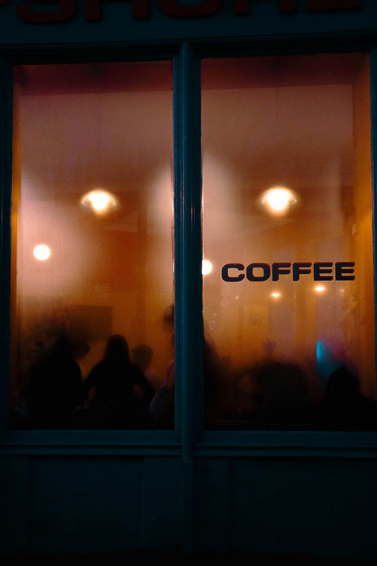 drinking coffee night