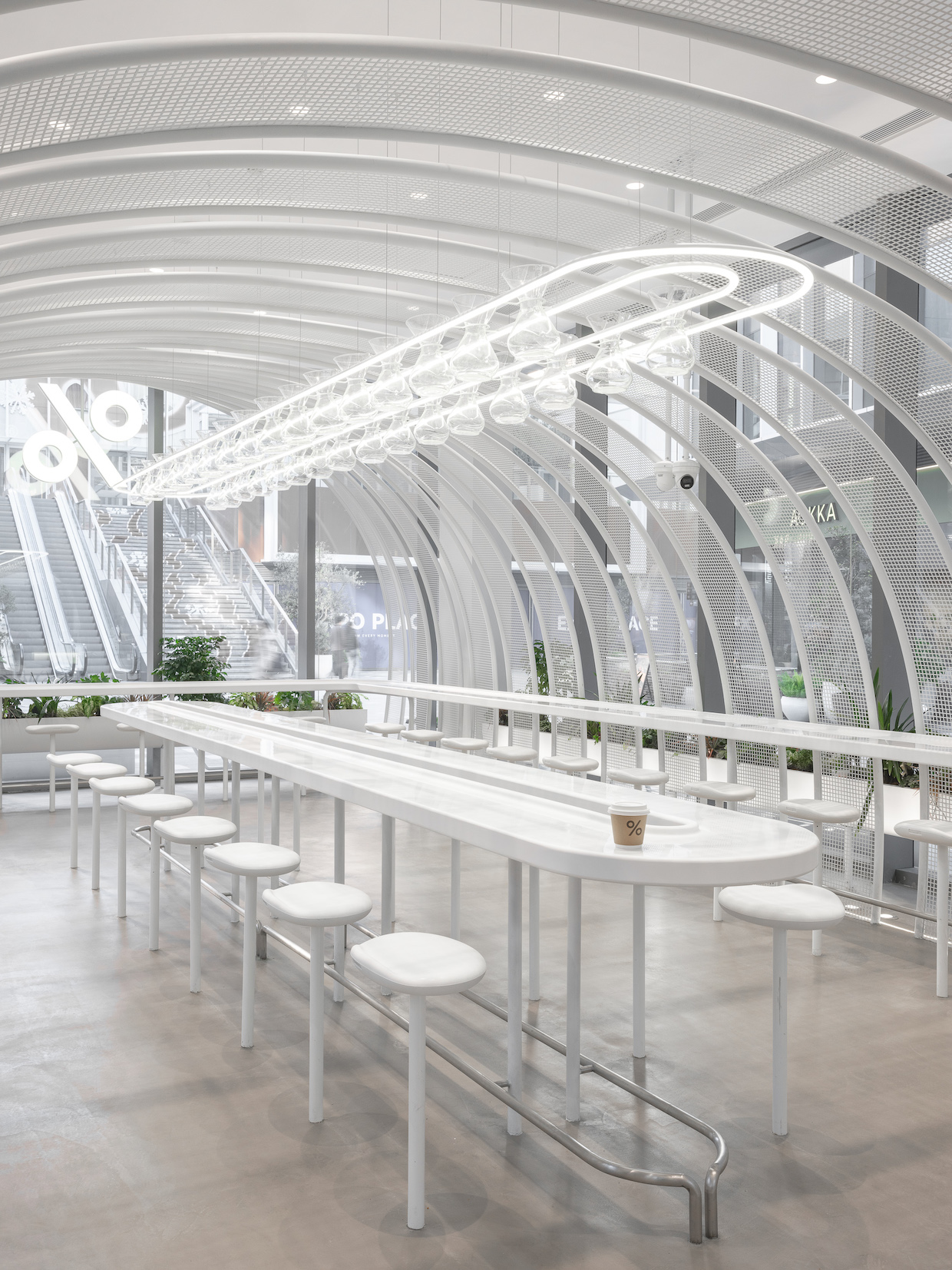 Design Details: The Calming Mesh Tunnel at % Arabica Shanghai